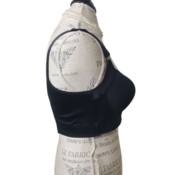 Women's CloudLuxe Black Bra 40C Smoothing Underwire Lined Elongated Band - Picture 4 of 8